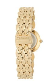 Versace V Flare Diamonds Silver Dial Gold Steel Strap Watch for Women - VEBN00918