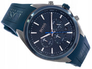 Hugo Boss Distinct Chronograph Blue Dial Blue Rubber Strap Watch for Men - 1513856