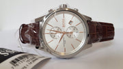 Hugo Boss Jet Chronograph Silver Dial Brown Leather Strap Watch for Men - 1513280