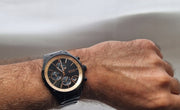 Hugo Boss Grand Prix Chronograph Black Dial Black Steel Strap Watch for Men - 1513578