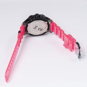 Versace Icon Active Chronograph Black Dial Pink Rubber Strap Watch For Men - VEZ700221