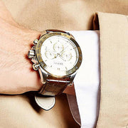 Hugo Boss Ikon Chronograph White Dial Brown Leather Strap Watch for Men - 1513174