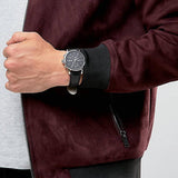 Hugo Boss Jet Chronograph Black Dial Black Leather Strap Watch for Men - 1513279