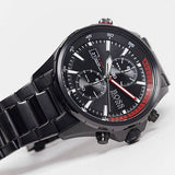 Hugo Boss Globetrotter Chronograph Black Dial Black Steel Strap Watch for Men - 1513825