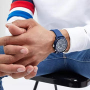 Tommy Hilfiger Denim Quartz Blue Dial Blue Rubber Strap Watch for Men - 1791482