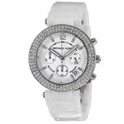 Michael Kors Parker White Dial White Leather Strap Watch for Women - MK5848