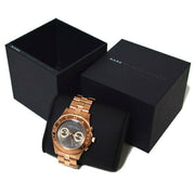 Marc Jacobs Blade Chronograph Brown Dial Rose Gold Steel Strap Watch for Women - MBM3308