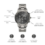 Daniel Wellington Iconic Link Chronograph Grey Dial Grey Steel Strap Watch for Men - DW00100643