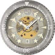 Gucci Dive Automatic Transparent Dial White Rubber Strap Watch For Men - YA136343