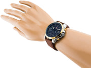 Tommy Hilfiger Decker Blue Dial Brown Leather Strap Watch for Men - 1791561