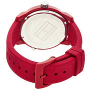 Tommy Hilfiger Denim Quartz Red Dial Red Rubber Strap Watch for Men - 1791480