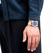D1 Milano Ultra Thin Blue Dial Silver Steel Watch for Men - D1-UTBJ03