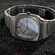 D1 Milano Square Titanium Gray Dial Gray Steel Strap Watch for Men - D1-SQBJ02