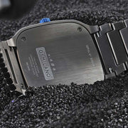 D1 Milano Square Titanium Gray Dial Gray Steel Strap Watch for Men - D1-SQBJ02
