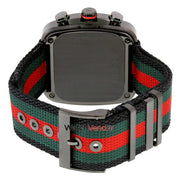Gucci Coupe Chronograph Quartz Black Two Tone NATO Strap Watch For Men - YA131202