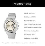 Gucci Grip Collection Quartz Silver Dial Silver Steel Strap Watch For Men - YA157302