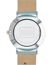 Coach Perry Mother of Pearl White Dial Blue Leather Strap Watch for Women - 14503271