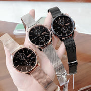 Hugo Boss Associate Chronograph Black Dial Silver Mesh Bracelet Watch for Men - 1513805
