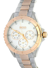 Hugo Boss Hera Chronograph Silver Dial Two Tone Steel Strap Watch for Women - 1502446