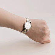 Marc Jacobs Baker White Dial Two Tone Steel Strap Watch for Women - MBM3331