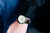 Fossil Forrester Chronograph White Dial Brown Leather Strap Watch for Men - FS5696