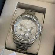 Hugo Boss Premiere Chronograph Silver Dial Silver Steel Strap Watch for Women - 1502442