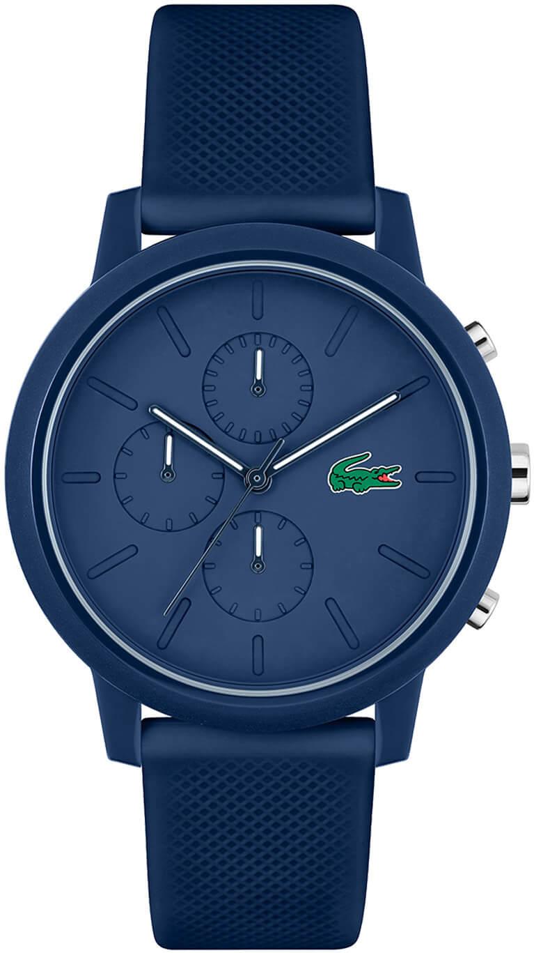 Lacoste 12.12 Chronograph Blue Dial Blue Silicone Strap Watch for Men - 2011244
