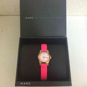 Marc Jacobs Henry White Dial Pink Leather Strap Watch for Women - MBM1237