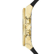 Guess Momentum Chronograph Diamonds Black Dial Black Silicone Strap Watch For Men - GW0518G2