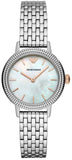 Emporio Armani Interchangeable Mother of Pearl Dial Silver Steel Strap Watch For Women - AR80020