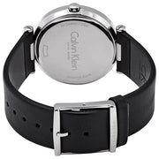 Calvin Klein Sight Silver Dial Black Leather Strap Watch for Men - K1S21120
