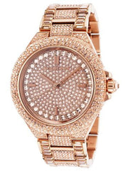 Michael Kors Camille Crystal Rose Gold Dial Rose Gold Steel Strap Watch for Women - MK5862
