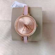 Michael Kors Jaryn Analog Rose Gold Dial Pink Steel Strap Watch For Women - MK4545