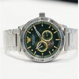 Emporio Armani Meccanico Automatic Green Dial Silver Steel Strap Watch For Men - AR60053