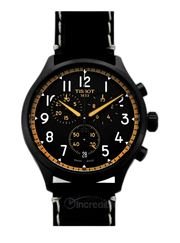 Tissot Chrono XL Vintage Chronograph Black Dial Black Leather Strap Watch For Men - T116.617.36.052.02