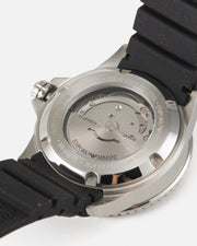 Emporio Armani Sea Explorer Automatic Black Dial Black Silicone Strap Watch For Men - AR60078
