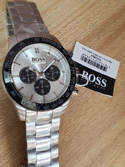 Hugo Boss Ikon Chronograph Silver Dial Silver Steel Strap Watch for Men - 1512964