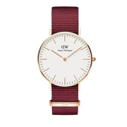 Daniel Wellington Classic Roselyn White Dial Red NATO Strap Watch For Women - DW00100271