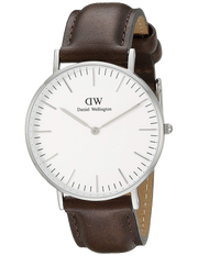 Daniel Wellington Classic Bristol Quartz White Dial Brown Leather Strap Watch For Men - DW00100023