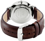 Daniel Wellington Classic Bristol Quartz White Dial Brown Leather Strap Watch For Men - DW00100023