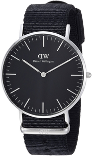 Daniel Wellington Classic Cornwall Quartz Black Dial Black Nylon Strap Watch For Women - DW00100151