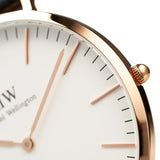 Daniel Wellington Classy Glasgow White Dial Two Tone Nylon Strap Watch For Women - DW00100078