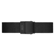 Daniel Wellington Petite Ashfield Black Dial Black Mesh Strap Watch For Women - DW00100245