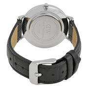 Daniel Wellington Classic Petite Reading White Dial Black Leather Strap Watch For Women - DW00100185