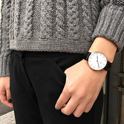 Daniel Wellington Classic Sheffield White Dial Black Leather Strap Watch for Women - DW00100036