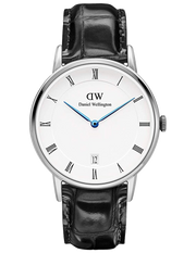 Daniel Wellington Dapper Reading Quartz White Dial Black Leather Strap Watch For Women - DW00100117