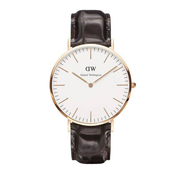 Daniel Wellington Classic York White Dial Brown Leather Strap Watch For Men - DW00100011
