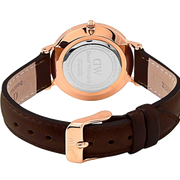 Daniel Wellington Classy York White Dial Brown Leather Strap Watch For Women - DW00100061