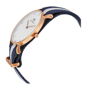 Daniel Wellington Classy Glasgow White Dial Two Tone Nylon Strap Watch For Women - DW00100078
