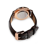Daniel Wellington Classic York Black Dial Brown Leather Strap Watch For Women - DW00100140